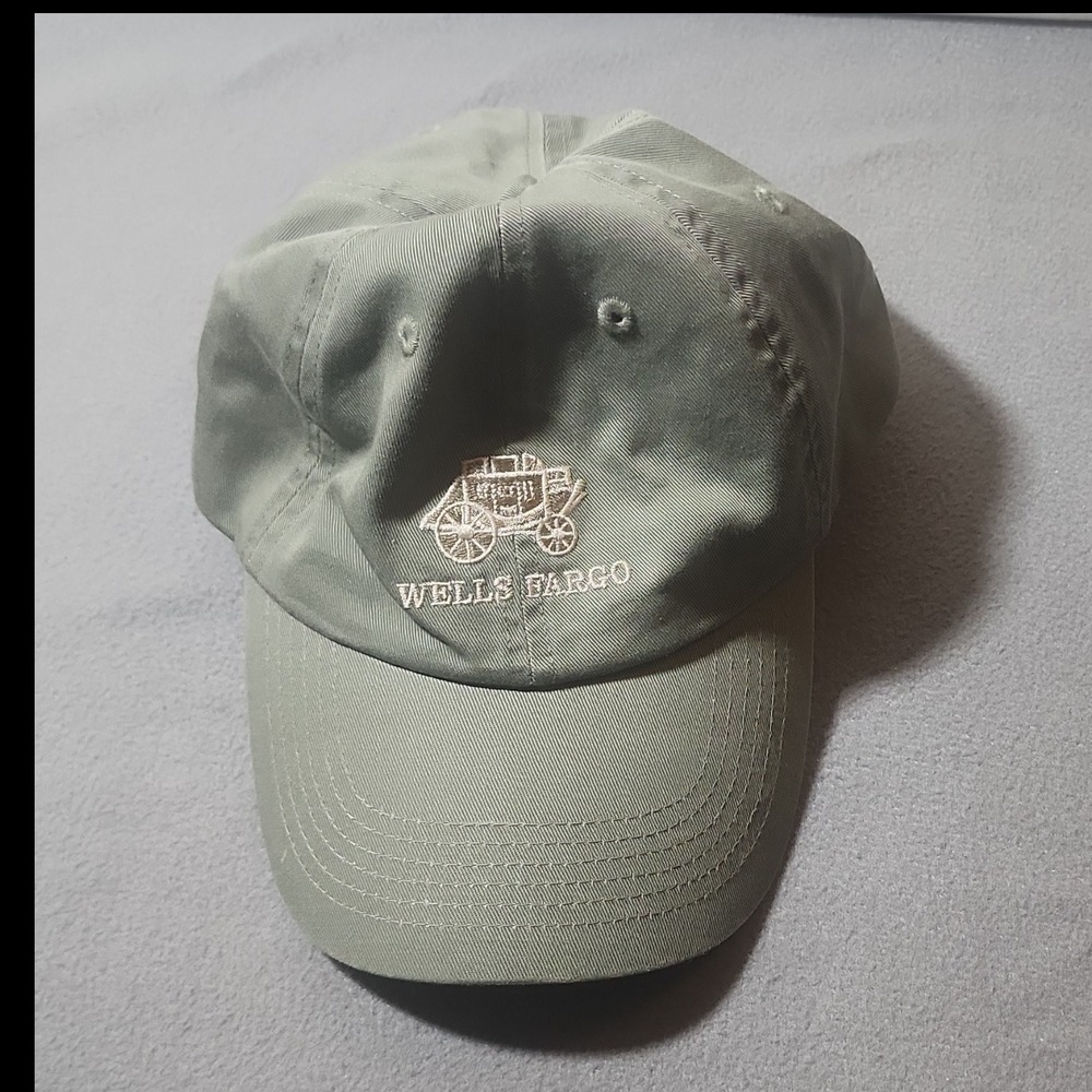 Wells Fargo Logo Baseball Cap Green Adjustable Strap Solid Casual OS